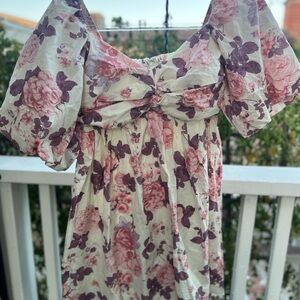 Trixxi Floral Midi Dress - Pink and Purple